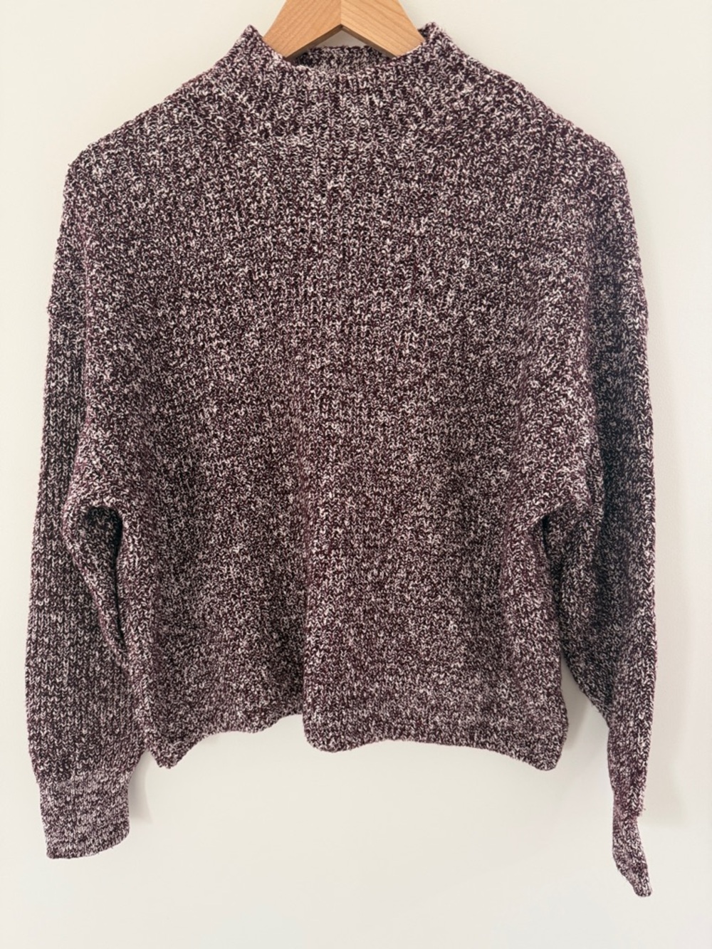 Old Navy Women's Cropped Burgundy Knit Sweater